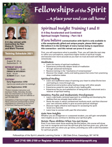 Click to download the flyer for this Spiritual Studies Retreat